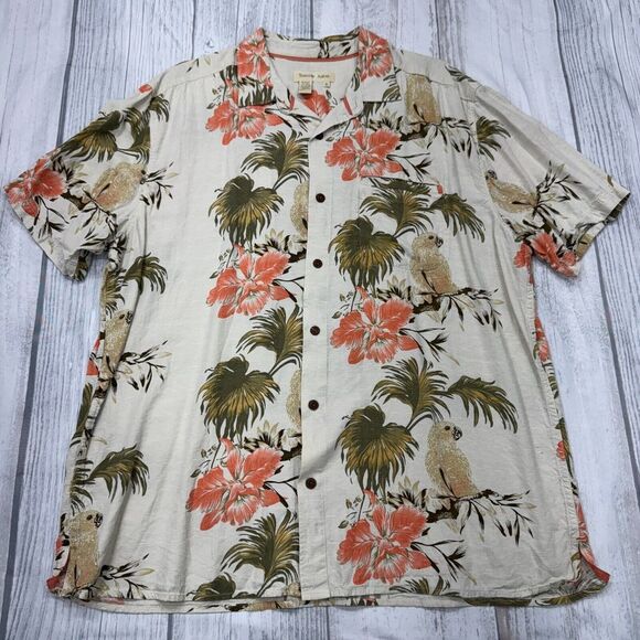 Territory Ahead Button Shirt XL‎ Short Sleeve All Over Silk Hawaiian Casual Mens - Picture 1 of 6